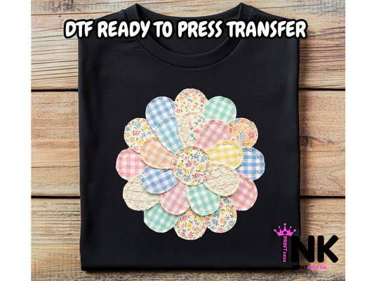 Patchwork DTF101340| DTF T-Shirt Transfer | Ready to Press | DIY Heat Transfer for Clothing, Hoodies, Sweatshirt