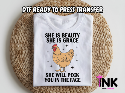 Peck You -DTF101631 - T-Shirt Transfer | Ready to Press | DIY Heat Transfer for Clothing, Hoodies, Sweatshirt