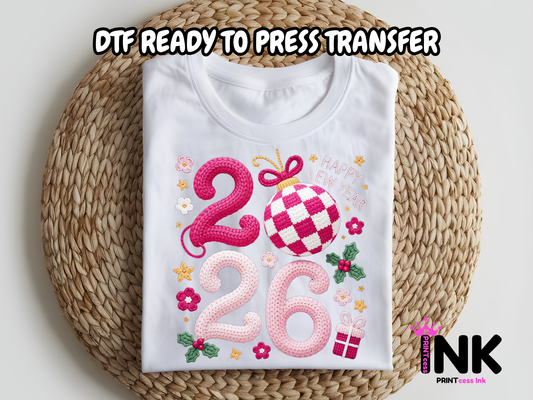 New Year DTF101136| DTF T-Shirt Transfer | Ready to Press | DIY Heat Transfer for Clothing, Hoodies, Sweatshirt
