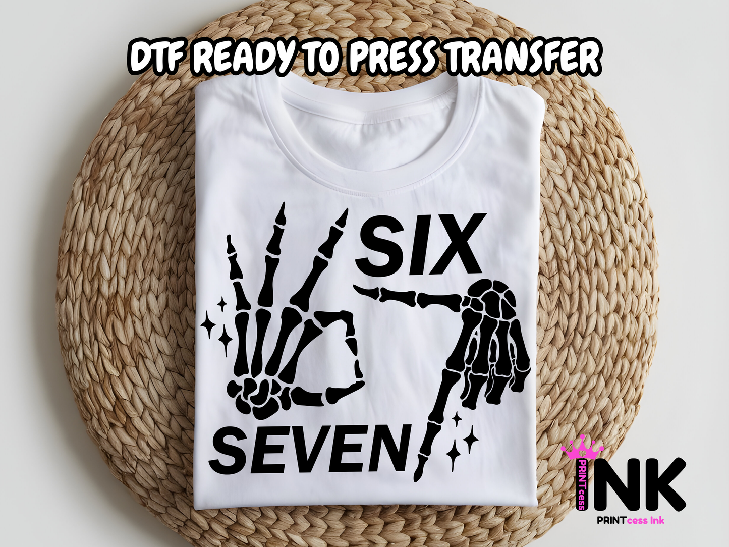 Skeleton 6 7 DTF101027 | DTF T-Shirt Transfer | Ready to Press | DIY Heat Transfer for Clothing, Hoodies, Sweatshirt