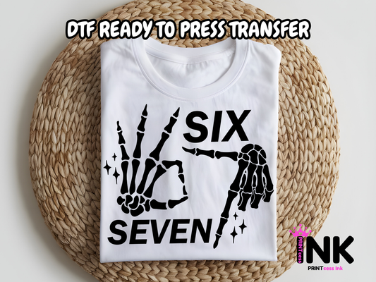 Skeleton 6 7 DTF101027 | DTF T-Shirt Transfer | Ready to Press | DIY Heat Transfer for Clothing, Hoodies, Sweatshirt