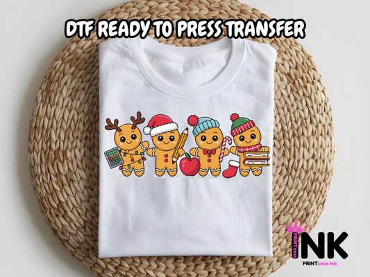 Teacher Christmas DTF101192| DTF T-Shirt Transfer | Ready to Press | DIY Heat Transfer for Clothing, Hoodies, Sweatshirt