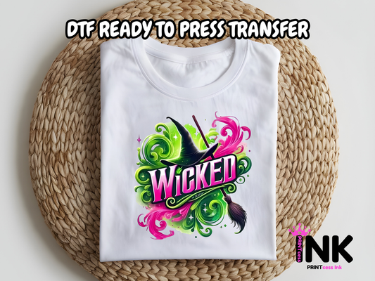Wicked DTF101089| DTF T-Shirt Transfer | Ready to Press | DIY Heat Transfer for Clothing, Hoodies, Sweatshirt