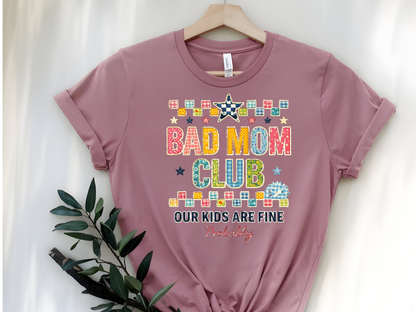 Bad Moms Club -DTF101628 - T-Shirt Transfer | Ready to Press | DIY Heat Transfer for Clothing, Hoodies, Sweatshirt