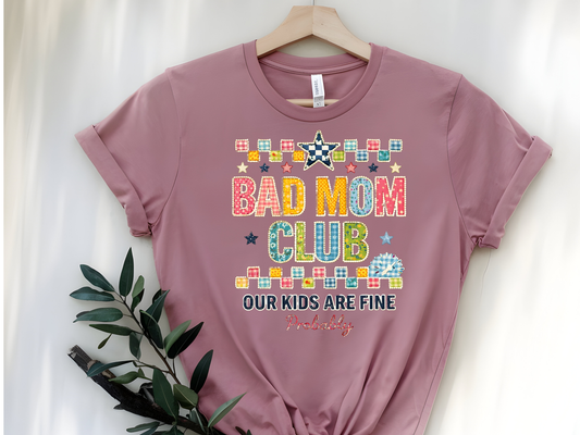 Bad Moms Club -DTF101628 - T-Shirt Transfer | Ready to Press | DIY Heat Transfer for Clothing, Hoodies, Sweatshirt