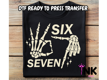 Skeleton 6 7 DTF101032 | DTF T-Shirt Transfer | Ready to Press | DIY Heat Transfer for Clothing, Hoodies, Sweatshirt