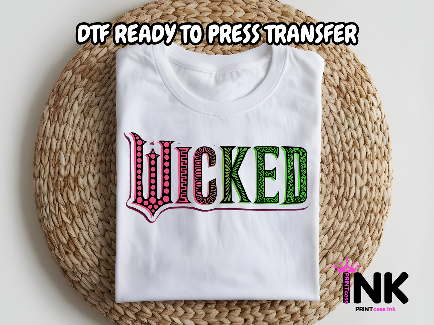 Wicked DTF101078| DTF T-Shirt Transfer | Ready to Press | DIY Heat Transfer for Clothing, Hoodies, Sweatshirt