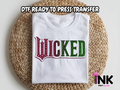 Wicked DTF101078| DTF T-Shirt Transfer | Ready to Press | DIY Heat Transfer for Clothing, Hoodies, Sweatshirt