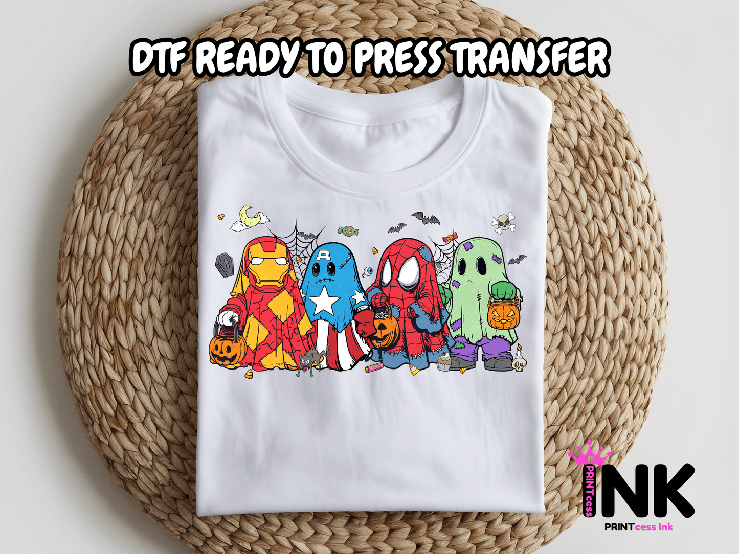 Halloween Friends-  DTF101785- T-Shirt Transfer | Ready to Press | DIY Heat Transfer for Clothing, Hoodies, Sweatshirt