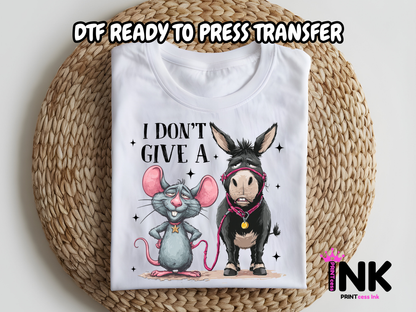Give a rat DTF101031 | DTF T-Shirt Transfer | Ready to Press | DIY Heat Transfer for Clothing, Hoodies, Sweatshirt