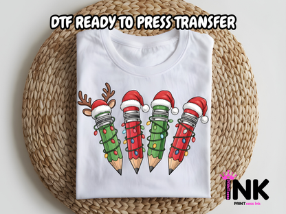 Teacher Christmas DTF101193| DTF T-Shirt Transfer | Ready to Press | DIY Heat Transfer for Clothing, Hoodies, Sweatshirt