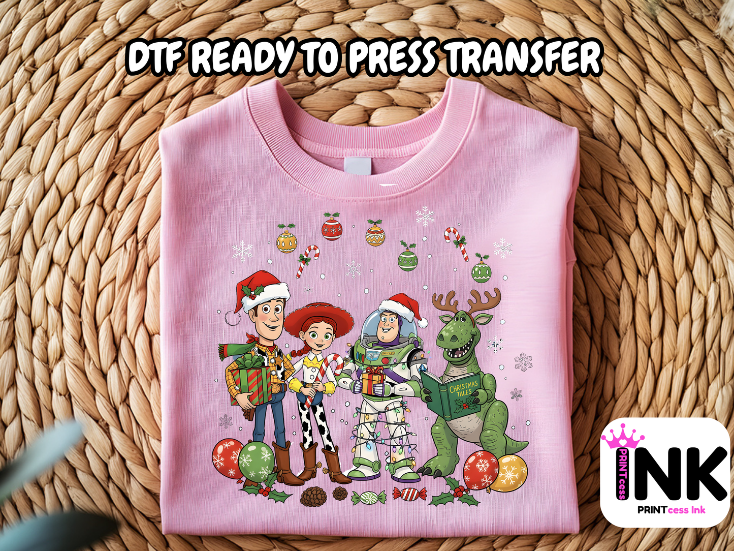 Toy story Christmas DTF101039 | DTF T-Shirt Transfer | Ready to Press | DIY Heat Transfer for Clothing, Hoodies, Sweatshirt