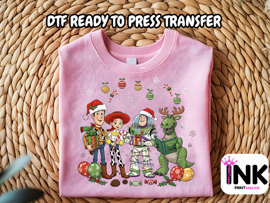 Toy story Christmas DTF101039 | DTF T-Shirt Transfer | Ready to Press | DIY Heat Transfer for Clothing, Hoodies, Sweatshirt