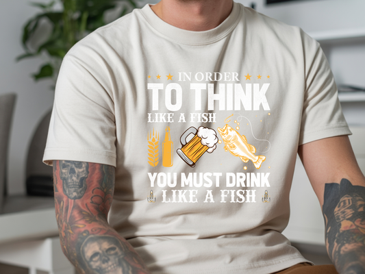 Drink like a fish DTF101549 DTF T-Shirt Transfer | Ready to Press | DIY Heat Transfer for Clothing, Hoodies, Sweatshirt