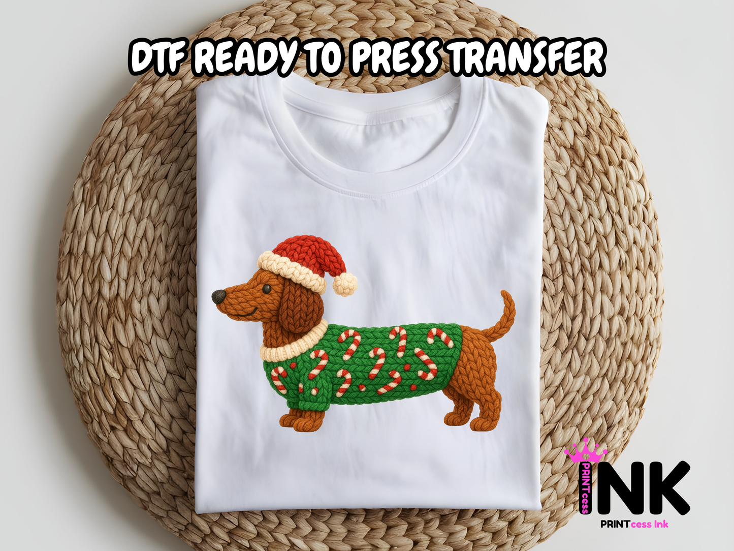 Christmas Dog DTF101122| DTF T-Shirt Transfer | Ready to Press | DIY Heat Transfer for Clothing, Hoodies, Sweatshirt