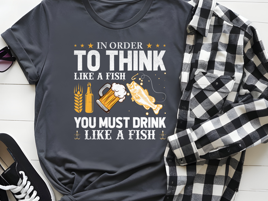 Drink like a fish DTF101542 DTF T-Shirt Transfer | Ready to Press | DIY Heat Transfer for Clothing, Hoodies, Sweatshirt