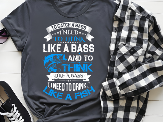 Drink like a fish DTF101540 DTF T-Shirt Transfer | Ready to Press | DIY Heat Transfer for Clothing, Hoodies, Sweatshirt