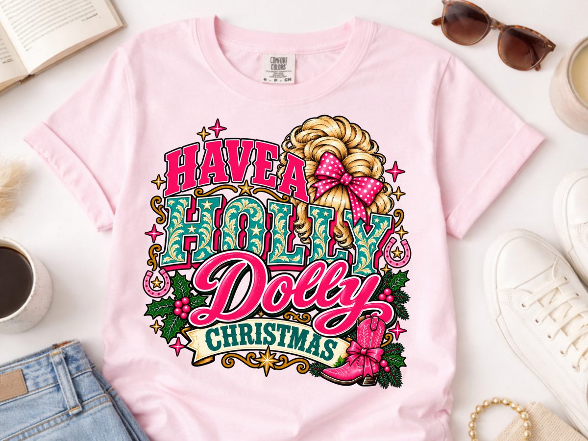 Holly Dolly -  DTF101955- DTF T-Shirt Transfer | Ready to Press | DIY Heat Transfer for Clothing, Hoodies, Sweatshirt
