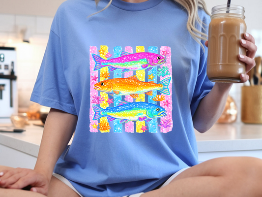 Fish DTF101564 DTF T-Shirt Transfer | Ready to Press | DIY Heat Transfer for Clothing, Hoodies, Sweatshirt