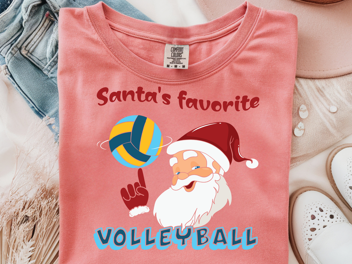 Santa Volleyball -  DTF101965- DTF T-Shirt Transfer | Ready to Press | DIY Heat Transfer for Clothing, Hoodies, Sweatshirt