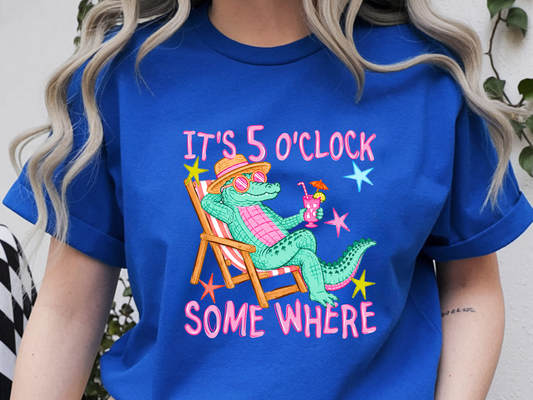 5 o clock DTF101565 DTF T-Shirt Transfer | Ready to Press | DIY Heat Transfer for Clothing, Hoodies, Sweatshirt