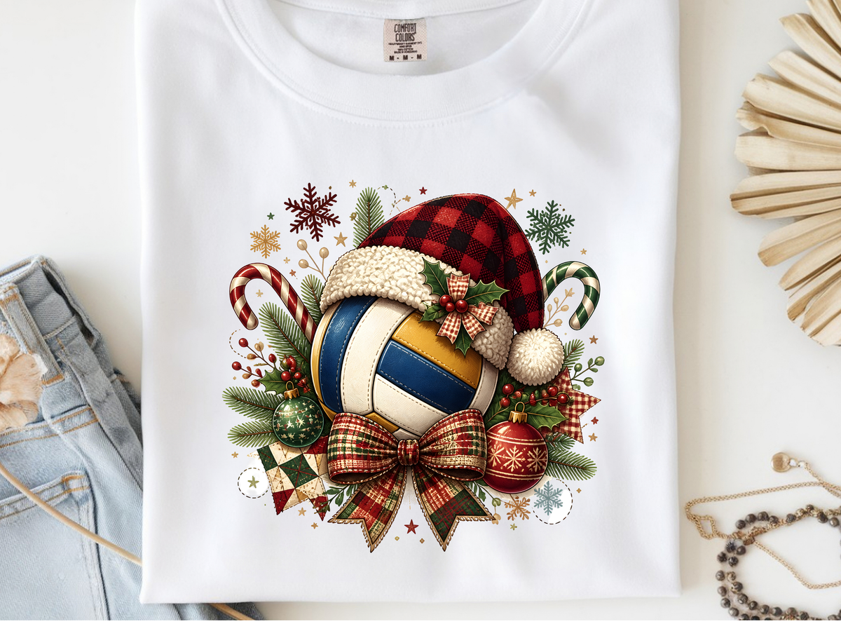 Volleyball Christmas -  DTF101952- DTF T-Shirt Transfer | Ready to Press | DIY Heat Transfer for Clothing, Hoodies, Sweatshirt