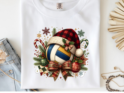 Volleyball Christmas -  DTF101952- DTF T-Shirt Transfer | Ready to Press | DIY Heat Transfer for Clothing, Hoodies, Sweatshirt