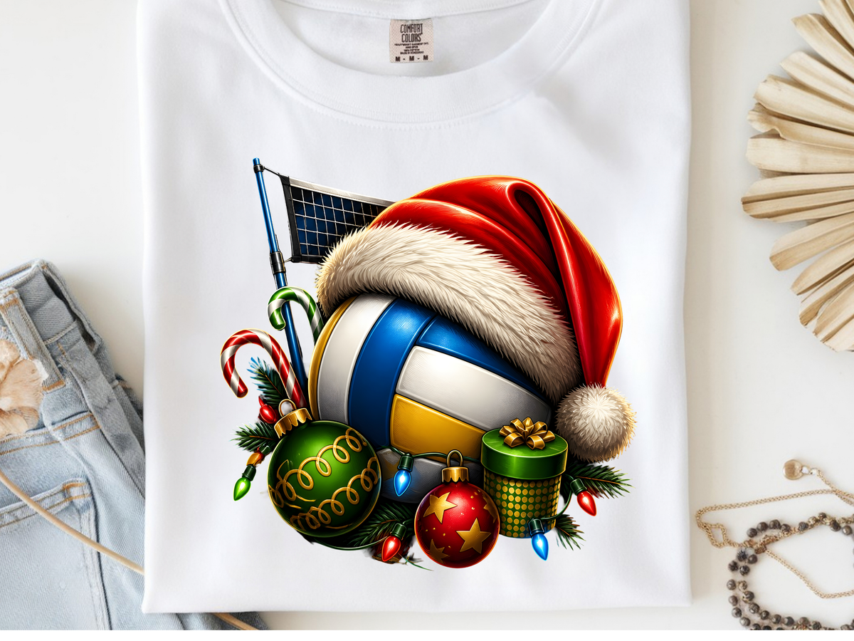 Volleyball Christmas -  DTF101951- DTF T-Shirt Transfer | Ready to Press | DIY Heat Transfer for Clothing, Hoodies, Sweatshirt