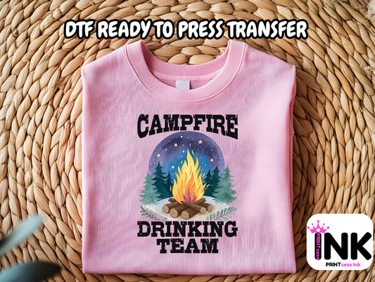 Camping DTF101405 DTF T-Shirt Transfer | Ready to Press | DIY Heat Transfer for Clothing, Hoodies, Sweatshirt