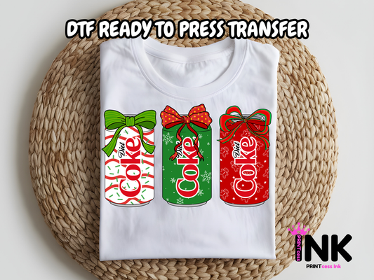 🎁 Diet Coke Christmas DTF101045 | DTF T-Shirt Transfer | Ready to Press | DIY Heat Transfer for Clothing, Hoodies, Sweatshirt (100% off)