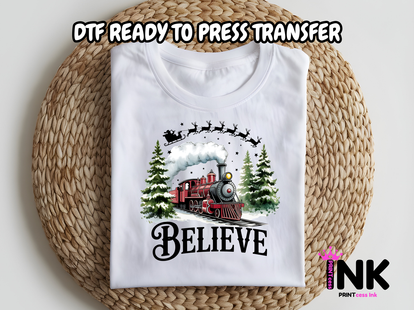 Believe DTF101118| DTF T-Shirt Transfer | Ready to Press | DIY Heat Transfer for Clothing, Hoodies, Sweatshirt