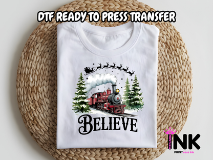 Believe DTF101118| DTF T-Shirt Transfer | Ready to Press | DIY Heat Transfer for Clothing, Hoodies, Sweatshirt
