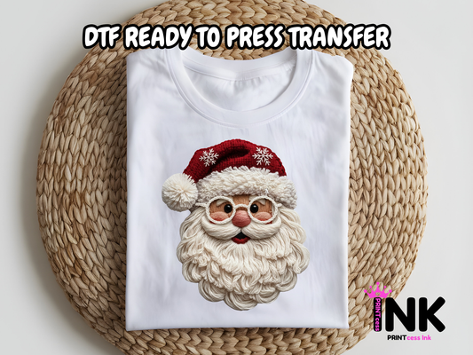 Christmas Santa DTF101055| DTF T-Shirt Transfer | Ready to Press | DIY Heat Transfer for Clothing, Hoodies, Sweatshirt