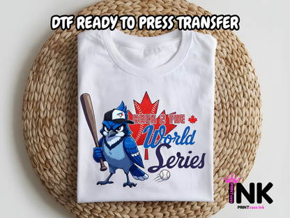 Blue Jays DTF101068| DTF T-Shirt Transfer | Ready to Press | DIY Heat Transfer for Clothing, Hoodies, Sweatshirt
