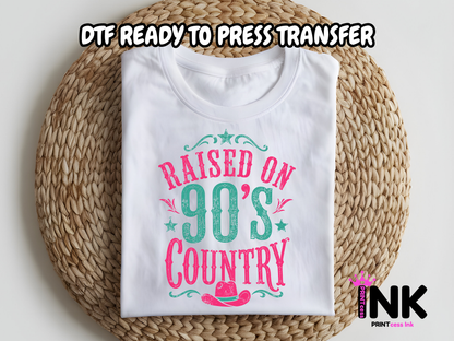 90's country -DTF101681- T-Shirt Transfer | Ready to Press | DIY Heat Transfer for Clothing, Hoodies, Sweatshirt