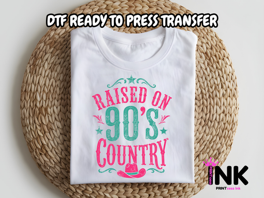 90's country -DTF101681- T-Shirt Transfer | Ready to Press | DIY Heat Transfer for Clothing, Hoodies, Sweatshirt