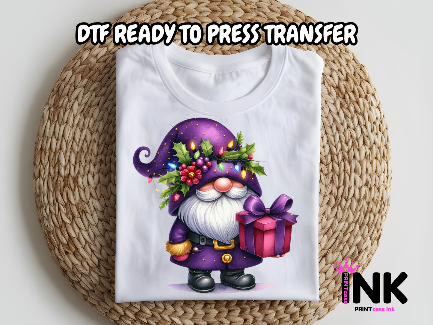 Gnome DTF101105| DTF T-Shirt Transfer | Ready to Press | DIY Heat Transfer for Clothing, Hoodies, Sweatshirt
