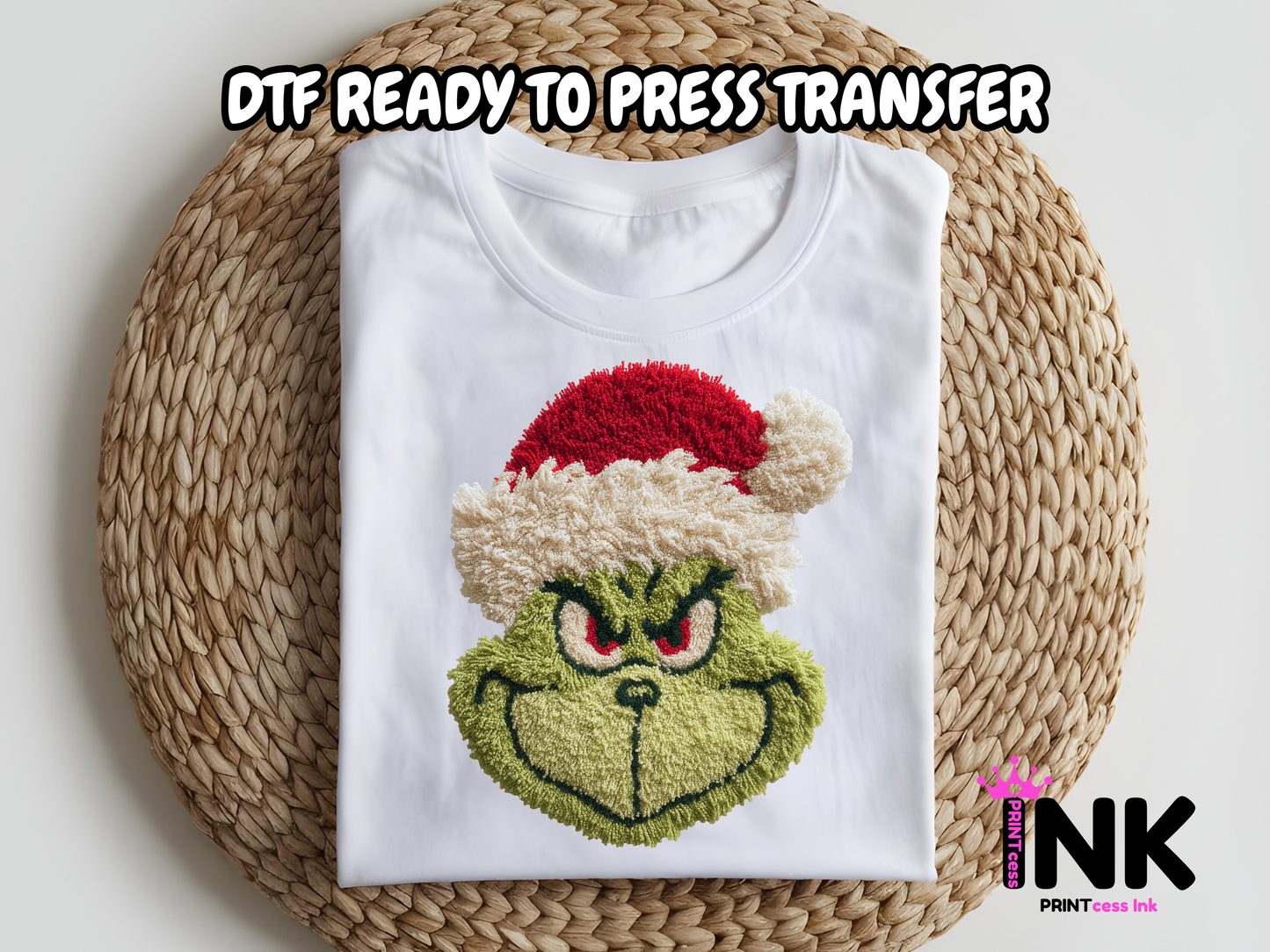 Grinch DTF101108| DTF T-Shirt Transfer | Ready to Press | DIY Heat Transfer for Clothing, Hoodies, Sweatshirt