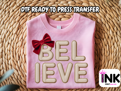 Believe DTF101141| DTF T-Shirt Transfer | Ready to Press | DIY Heat Transfer for Clothing, Hoodies, Sweatshirt
