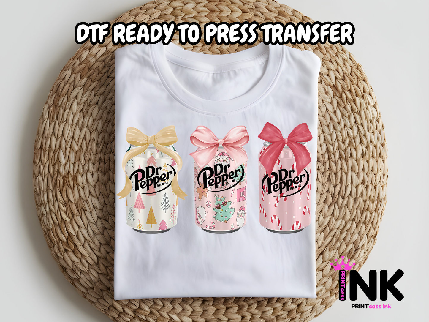 Dr Pepper Christmas DTF101046 | DTF T-Shirt Transfer | Ready to Press | DIY Heat Transfer for Clothing, Hoodies, Sweatshirt