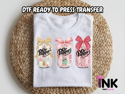 Dr Pepper Christmas DTF101046 | DTF T-Shirt Transfer | Ready to Press | DIY Heat Transfer for Clothing, Hoodies, Sweatshirt