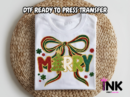 Merry DTF101060| DTF T-Shirt Transfer | Ready to Press | DIY Heat Transfer for Clothing, Hoodies, Sweatshirt