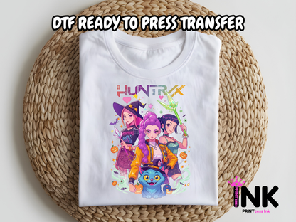 Huntrix Halloween DTF101041 | DTF T-Shirt Transfer | Ready to Press | DIY Heat Transfer for Clothing, Hoodies, Sweatshirt