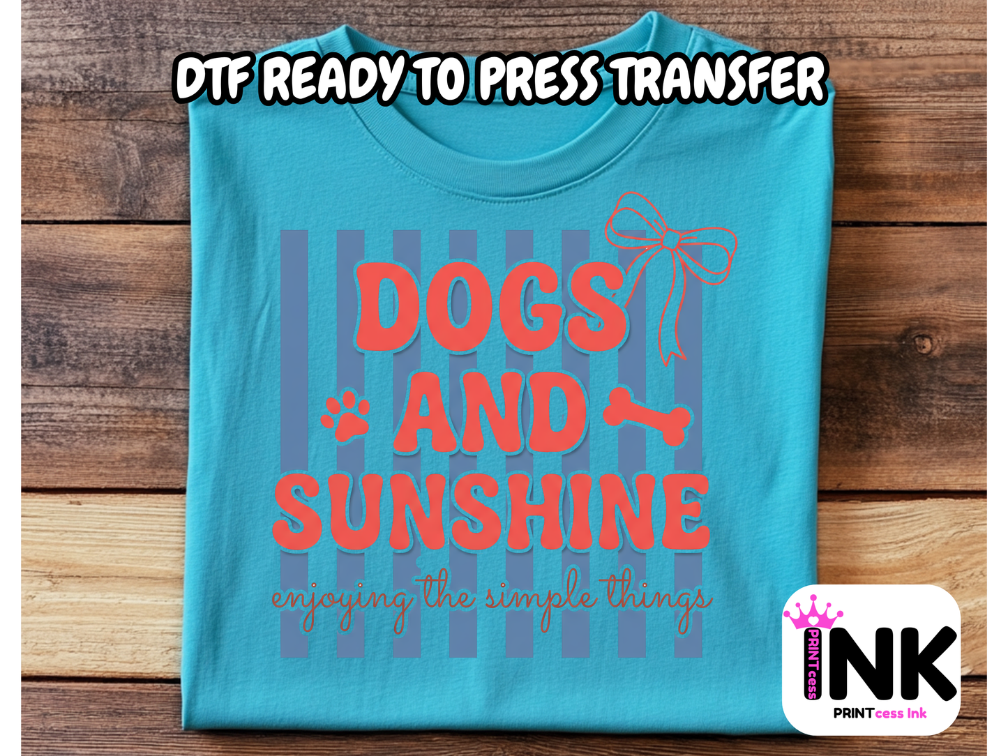 Dogs and sunshine -DTF101644- T-Shirt Transfer | Ready to Press | DIY Heat Transfer for Clothing, Hoodies, Sweatshirt