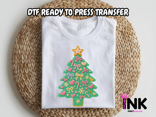 Christmas Tree DTF101051| DTF T-Shirt Transfer | Ready to Press | DIY Heat Transfer for Clothing, Hoodies, Sweatshirt