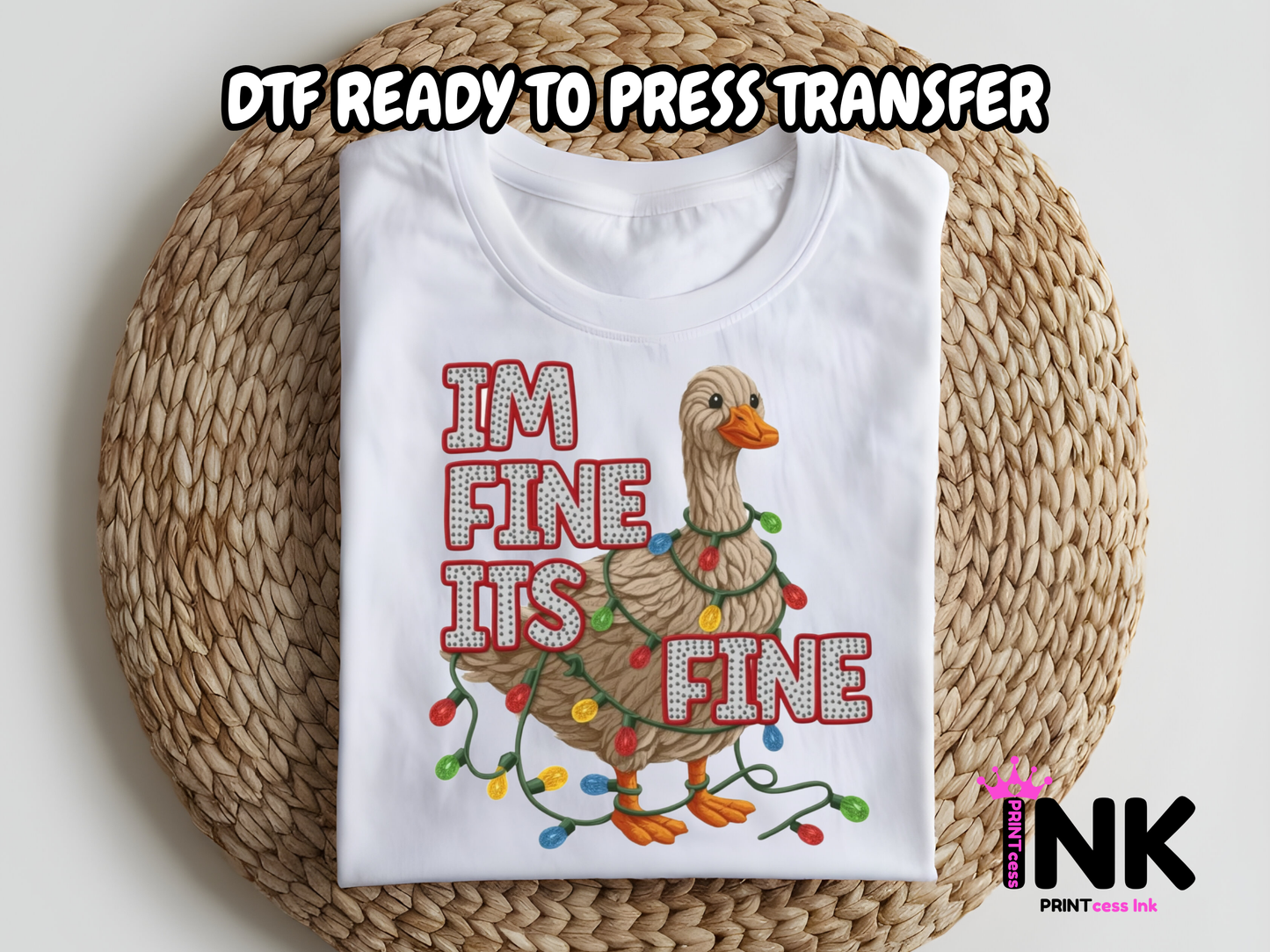 Christmas Gooose DTF101053| DTF T-Shirt Transfer | Ready to Press | DIY Heat Transfer for Clothing, Hoodies, Sweatshirt