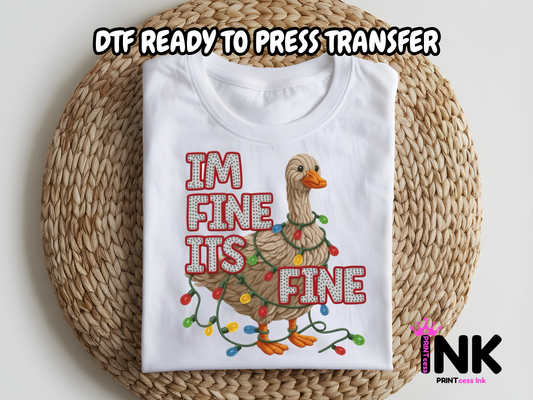 Christmas Gooose DTF101053| DTF T-Shirt Transfer | Ready to Press | DIY Heat Transfer for Clothing, Hoodies, Sweatshirt