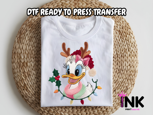 Christmas Duck DTF101050| DTF T-Shirt Transfer | Ready to Press | DIY Heat Transfer for Clothing, Hoodies, Sweatshirt