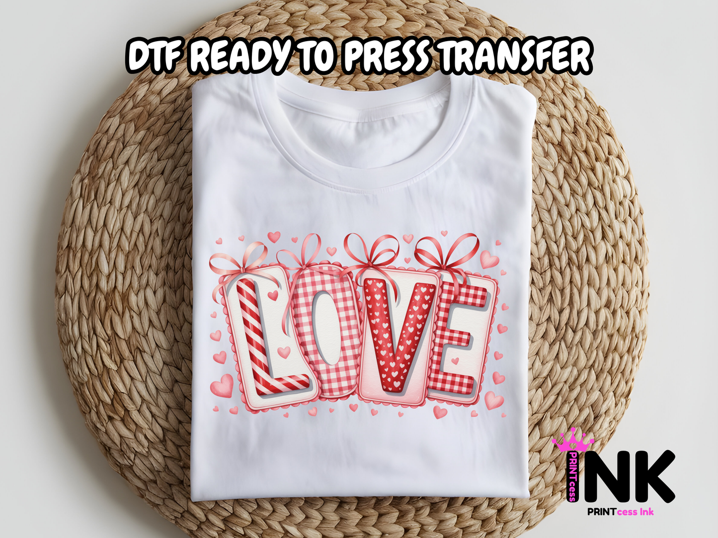 Love DTF101228| DTF T-Shirt Transfer | Ready to Press | DIY Heat Transfer for Clothing, Hoodies, Sweatshirt