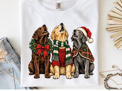 Christmas Dogs -  DTF101959- DTF T-Shirt Transfer | Ready to Press | DIY Heat Transfer for Clothing, Hoodies, Sweatshirt